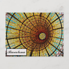 Barcelona Spain lagrade glasresfoto Vykort