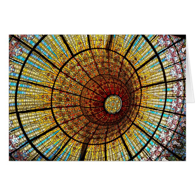 Barcelona Spain Palau de la Musica Catalana Photo Hälsningskort (Framsidan Horizontal)