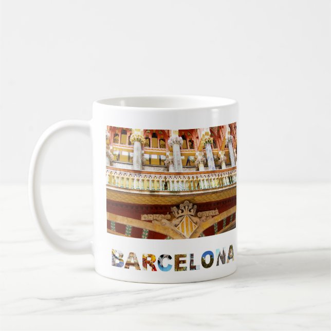 Barcelona Spain Palau de la Musica Catalana Photo Kaffemugg (Vänster)