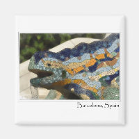 Barcelona Spain Parc Guell Mosaic Lizard