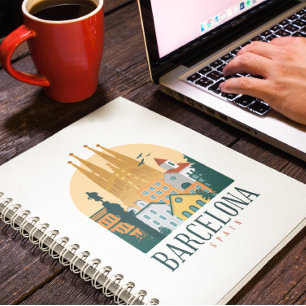 Barcelona Spain Skyline Notebook Anteckningsbok