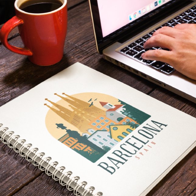 Barcelona Spain Skyline Notebook Anteckningsbok (barcelona notebook)
