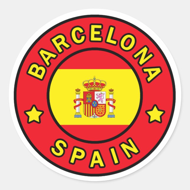 Barcelona Spain Sticker Runt Klistermärke (Framsida)