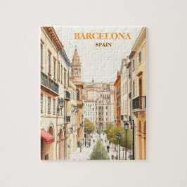 barcelona spain Travel Art Vintage Pussel