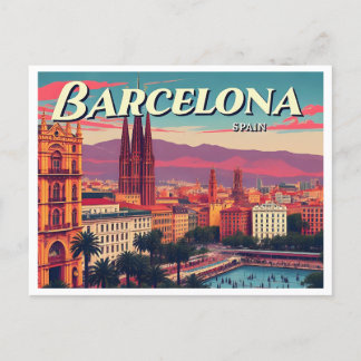BARCELONA SPAIN VINTAGE VYKORT