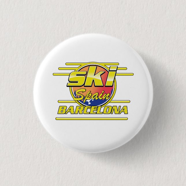 Barcelona Spanien att åka skidor logotyp Knapp (Framsida)