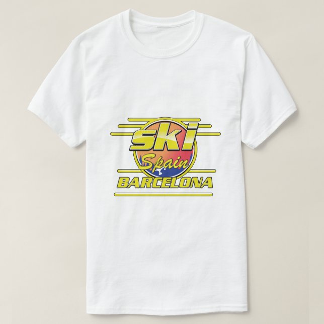 Barcelona Spanien att åka skidor logotyp T Shirt (Design framsida)