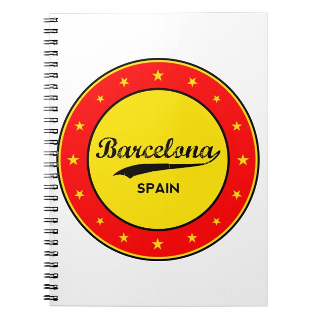Barcelona, Spanien, cirkel Anteckningsbok Med Spiral (Framsidan)