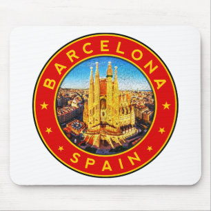 Barcelona, Spanien, cirkel, röd Musmatta