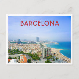 Barcelona Spanien: City and Beach Vykort