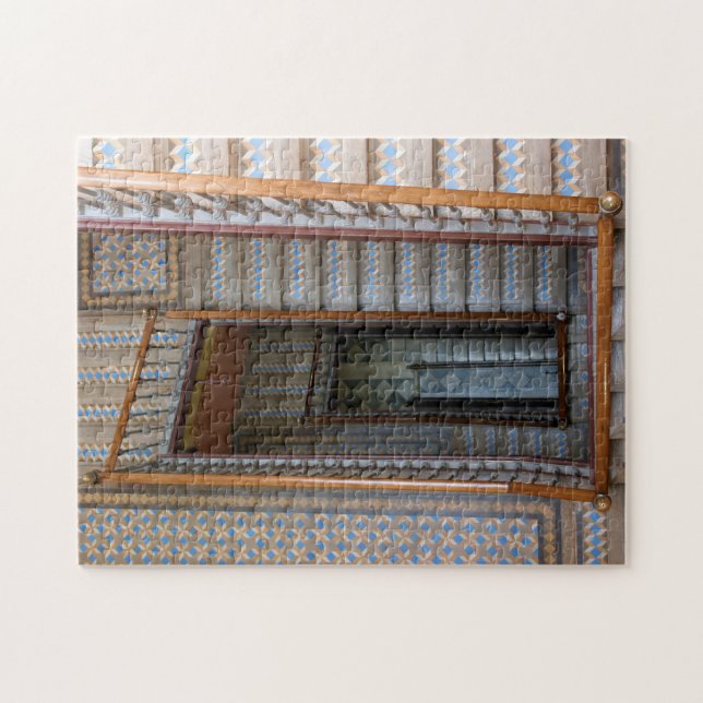Barcelona, Spanien - Colorful Tile Stairway Puzzle Pussel (Horisontell)