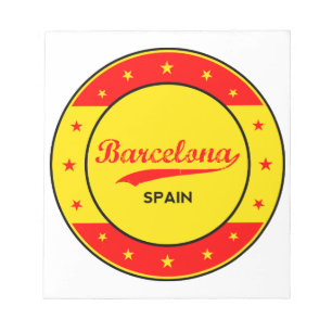 Barcelona, Spanien, en cirkel med flagga färg Anteckningsblock