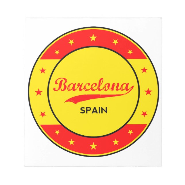Barcelona, Spanien, en cirkel med flagga färg Anteckningsblock (Framsida)
