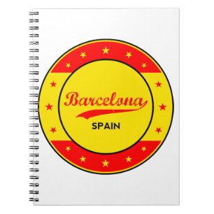 Barcelona, Spanien, en cirkel med flagga färg Anteckningsbok