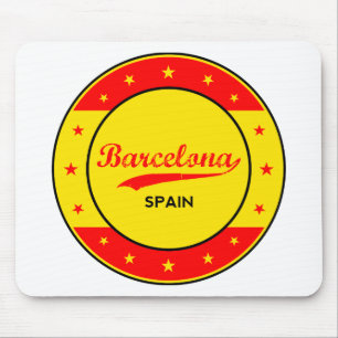 Barcelona, Spanien, en cirkel med flagga färg Musmatta