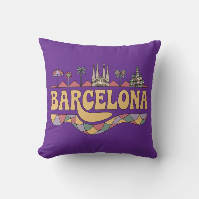 Barcelona Spanien Europa Kudde (Framsida)