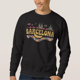 Barcelona Spanien Europa Lång Ärmad Tröja