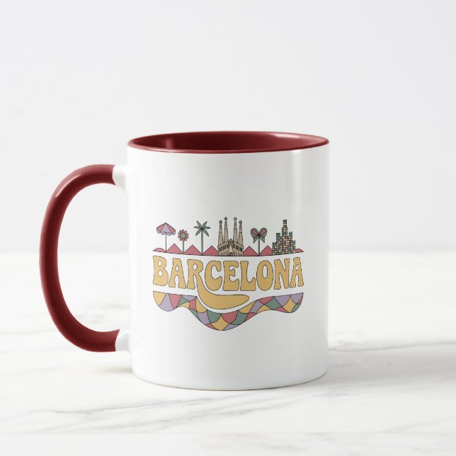 Barcelona Spanien Europa Mugg (Vänster)