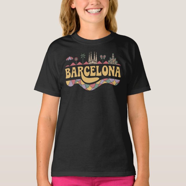 Barcelona Spanien Europa T Shirt (Framsida)