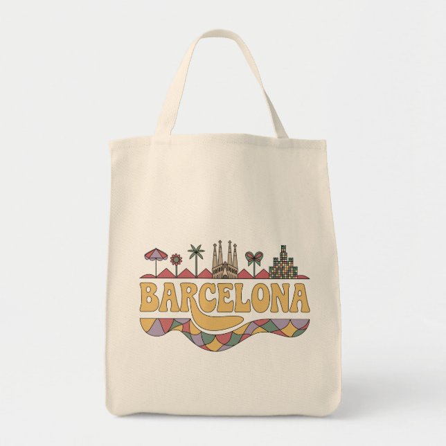 Barcelona Spanien Europa Tygkasse (Framsidan)