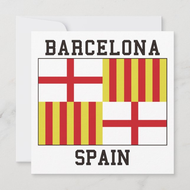 Barcelona Spanien flagga Inbjudningar (Framsida)