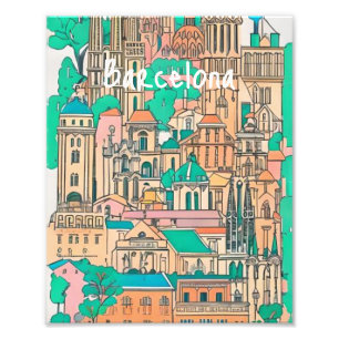Barcelona Spanien Fototryck