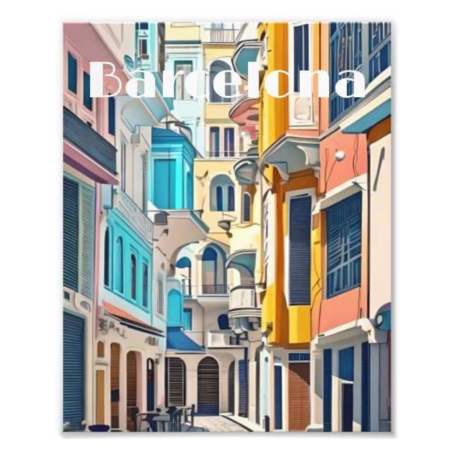 Barcelona Spanien Fototryck (Framsidan)