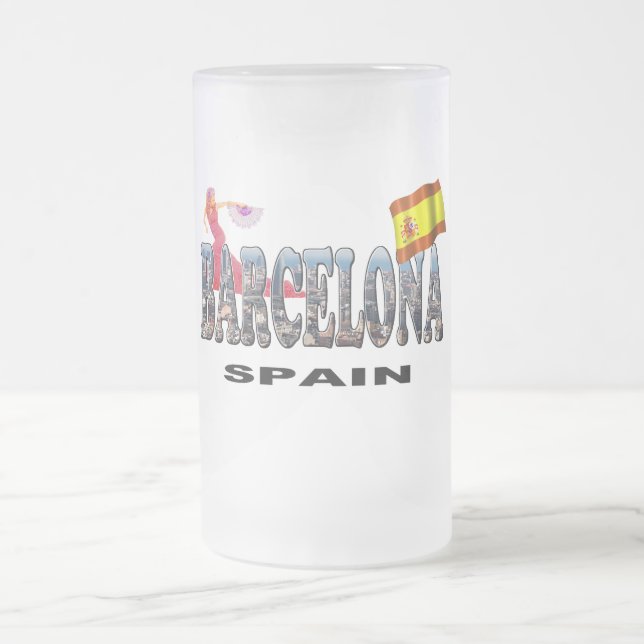 Barcelona Spanien Frostat Ölglas (Center)