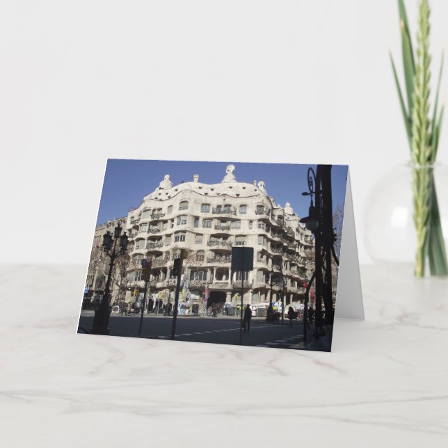 Barcelona Spanien, Gaudi, hälsningkort Kort (Framsida)