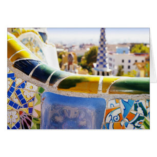 Barcelona Spanien Gaudi parkerar det Guell fotoet Hälsningskort