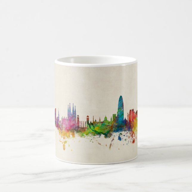 Barcelona Spanien horisont Kaffemugg (Center)