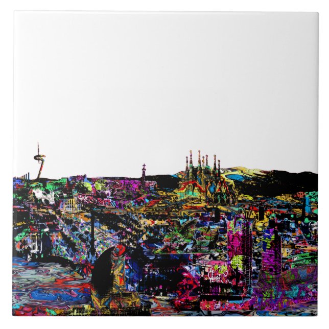 Barcelona, Spanien i graffiti Kakelplatta (Framsidan)