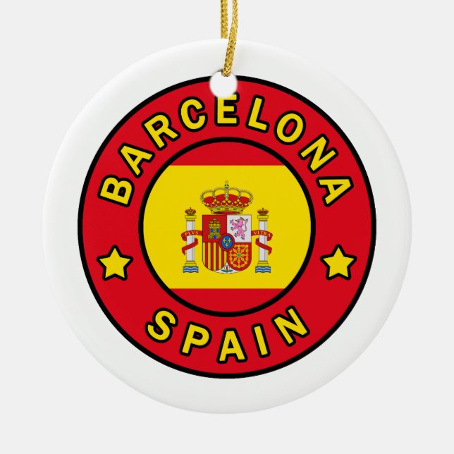 Barcelona Spanien Julgransprydnad Keramik (Framsidan)