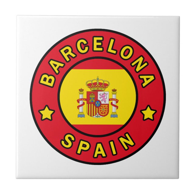 Barcelona Spanien Kakelplatta (Framsidan)
