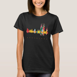 Barcelona Spanien Katedral Livlig Sol Resa T Shirt