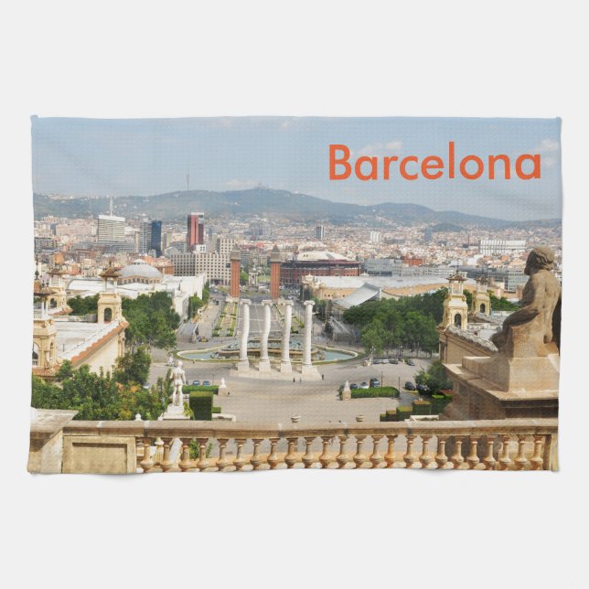 Barcelona Spanien Kökshandduk (Horisontell)