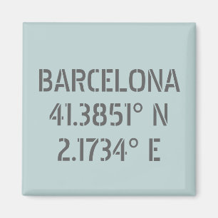 Barcelona Spanien Latitude och longitud Magnet