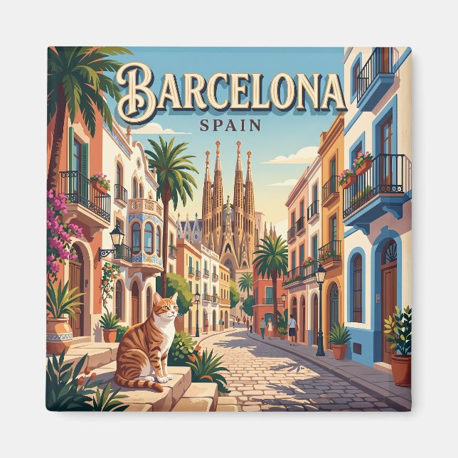 Barcelona, Spanien Magnet (Framsidan)