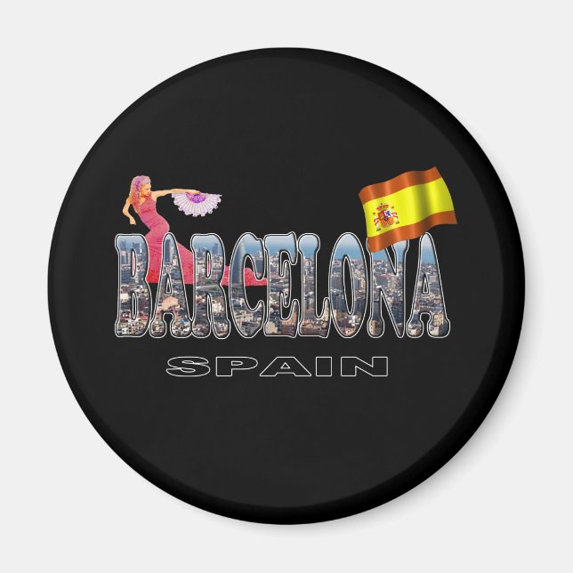 Barcelona Spanien Magnet (Framsidan)