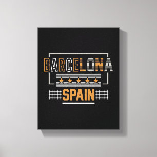 Barcelona Spanien Modern Typografi Resa Design Canvastryck