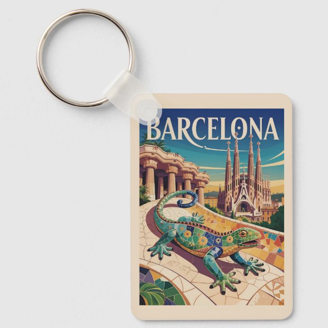 Barcelona Spanien Nyckelring (Framsida)