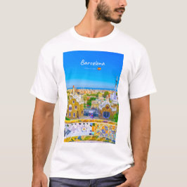 Barcelona, Spanien - Park Guell Gaudi Mosaic T Shirt