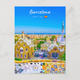Barcelona, Spanien - Park Guell Gaudi Mosaic Vykort