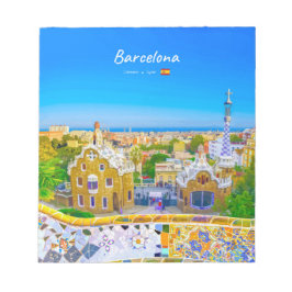 Barcelona, Spanien - Park Guell Gaudi Mosaik Anteckningsblock