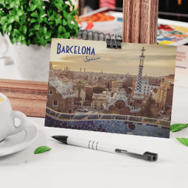 Barcelona, Spanien - Park Guell Postcard Vykort