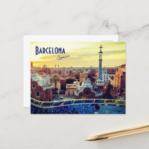 Barcelona, Spanien - Park Guell Postcard Vykort