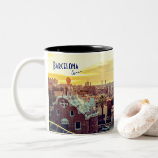 Barcelona, Spanien - Park Guell Två-Tonad Mugg