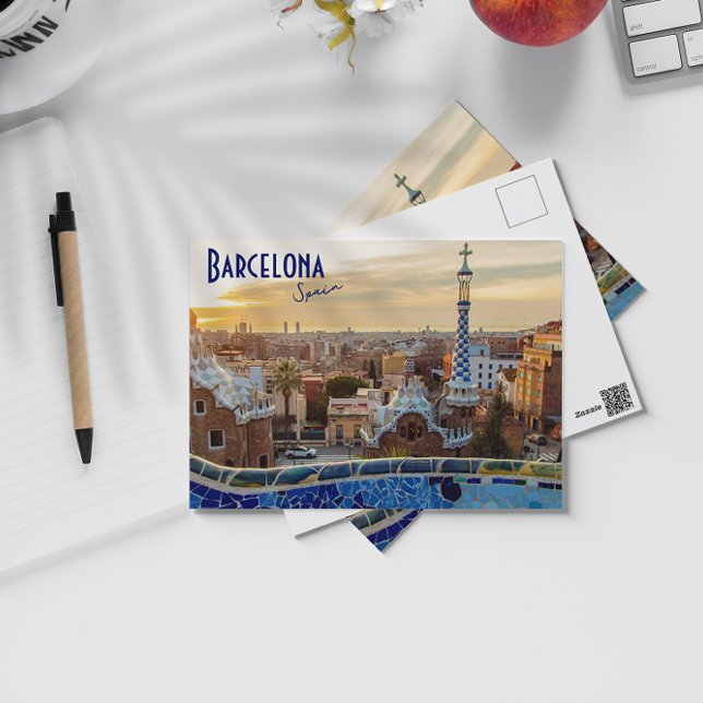 Barcelona, Spanien - Park Guell Vykort (Skapare uppladdad)
