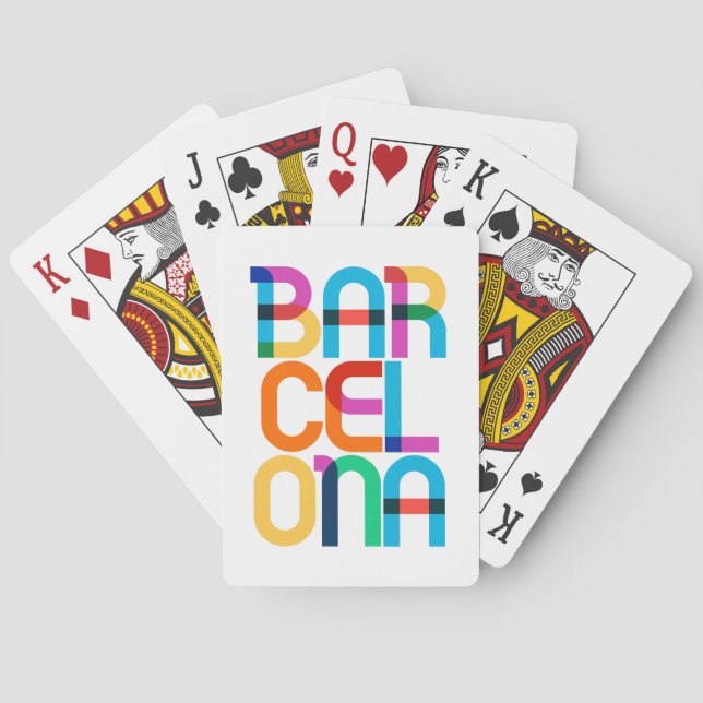 Barcelona Spanien Pop Art Bokstäver Casinokort (Baksidan)