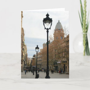 Barcelona Spanien - Portal del Ängel hälsningkort Kort